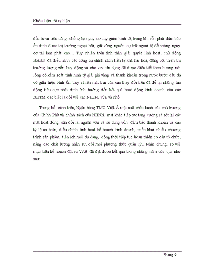 image for page Thực trạng huy động vốn tại ngân hàng TMCP Việt Á phòng giao dịch Phùng Hưng