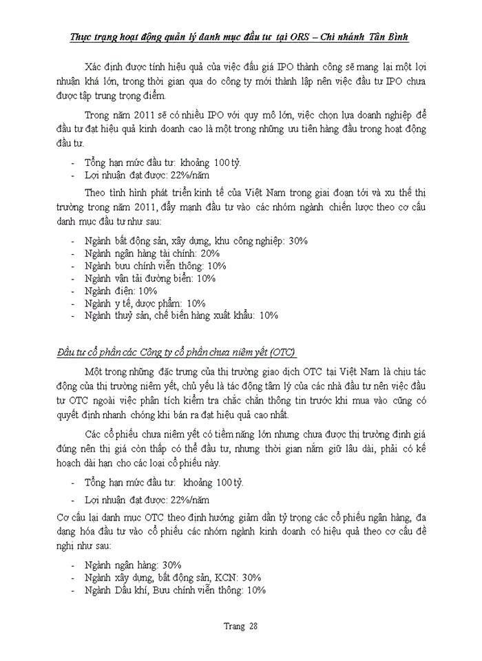 image for page Hoạt động quản lý danh mục đầu tư chứng khoán tại công ty cổ phần chứng khoán phương đông – chi nhánh tân bình  thực trạng và giải pháp