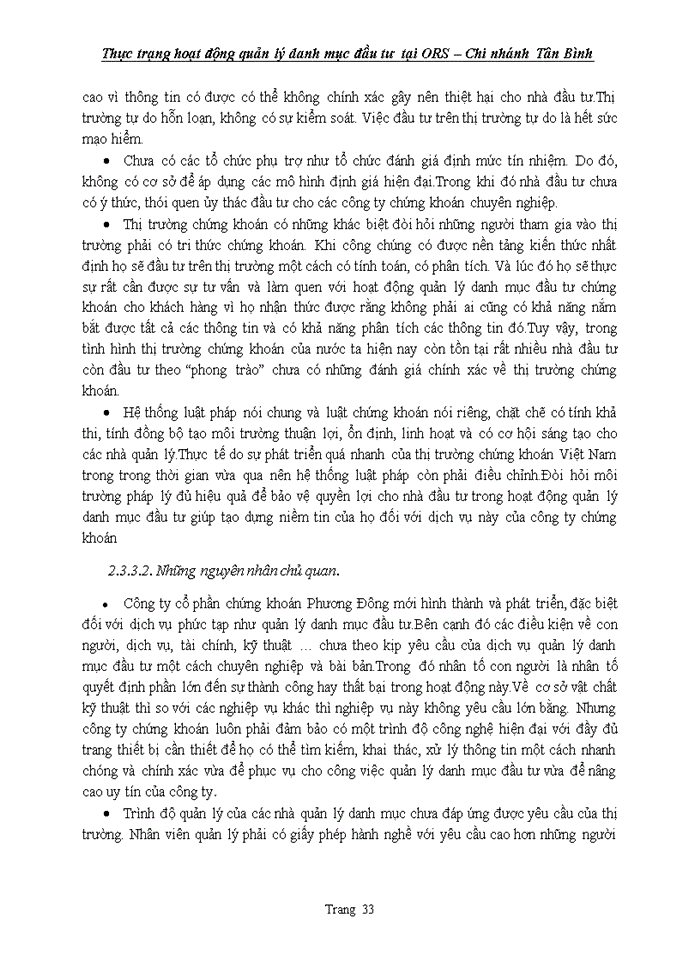 image for page Hoạt động quản lý danh mục đầu tư chứng khoán tại công ty cổ phần chứng khoán phương đông – chi nhánh tân bình  thực trạng và giải pháp