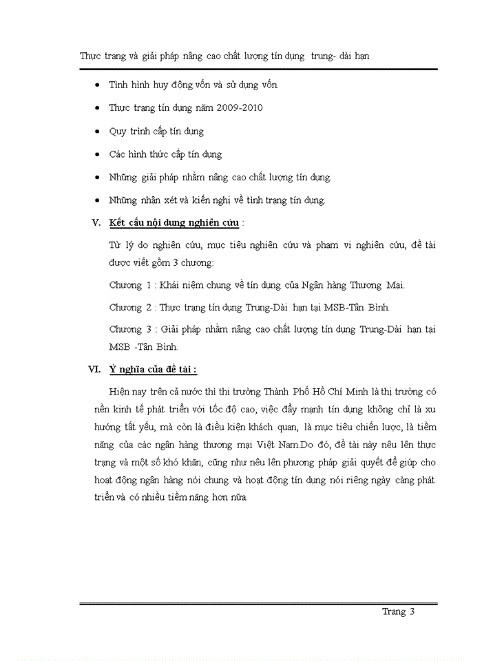 Thực trạng và giải pháp nâng cao chất lượng tín dụng Trung-Dài hạn