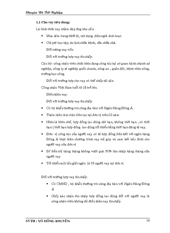 image for page Nghiệp vụ cho vay ngắn hạnh tại ngân hàng thương mại cổ phần Đông Á