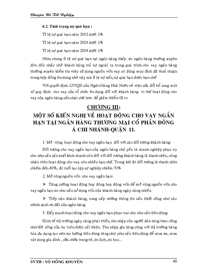 image for page Nghiệp vụ cho vay ngắn hạnh tại ngân hàng thương mại cổ phần Đông Á