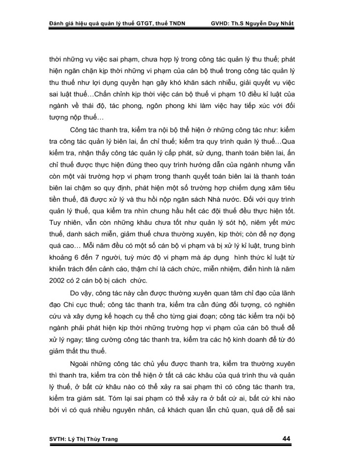 image for page Đánh giá hiệu quả quản lý thuế