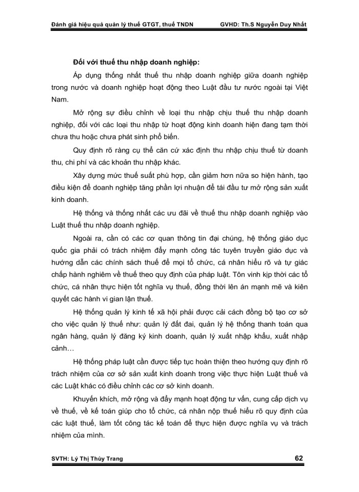 image for page Đánh giá hiệu quả quản lý thuế