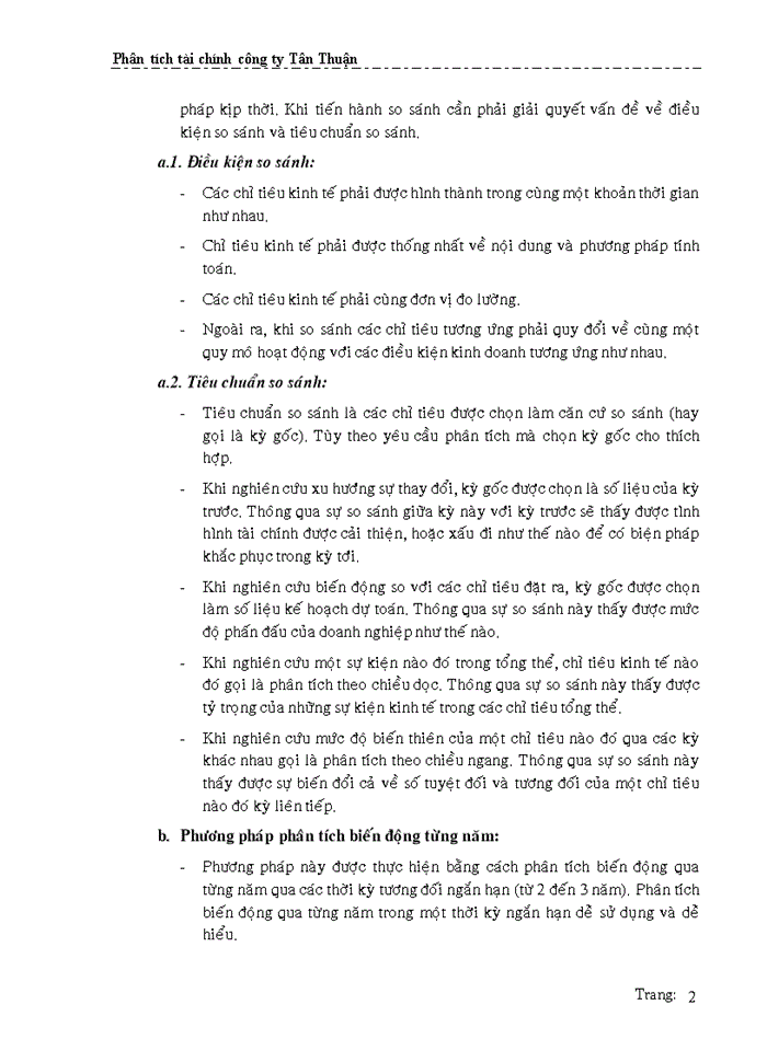 Phân tích tài chính công ty Tân Thuận