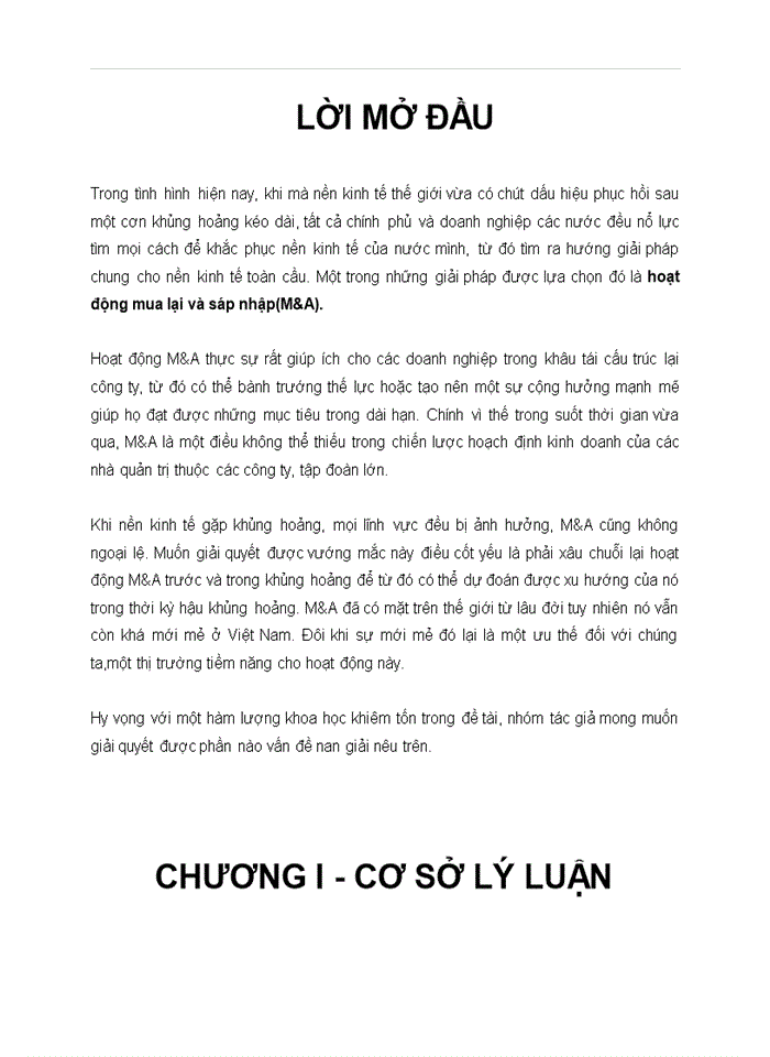 image for page Hoạt động mua lại và sáp nhập M&A