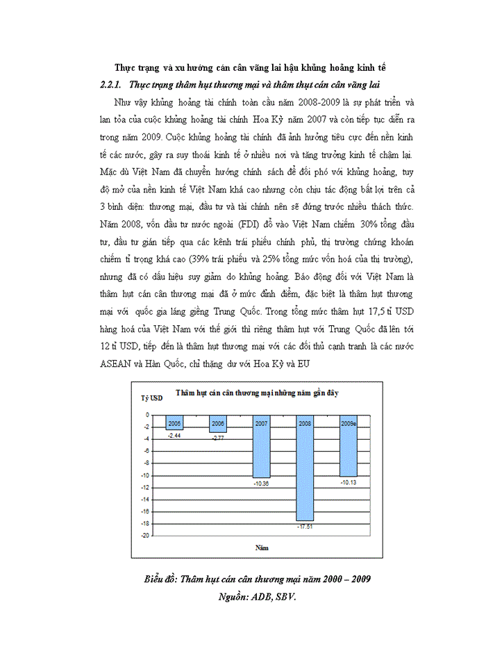 image for page Xu hướng cán cân vãng lai việt nam hậu khủng hoảng tài chính toàn cầu