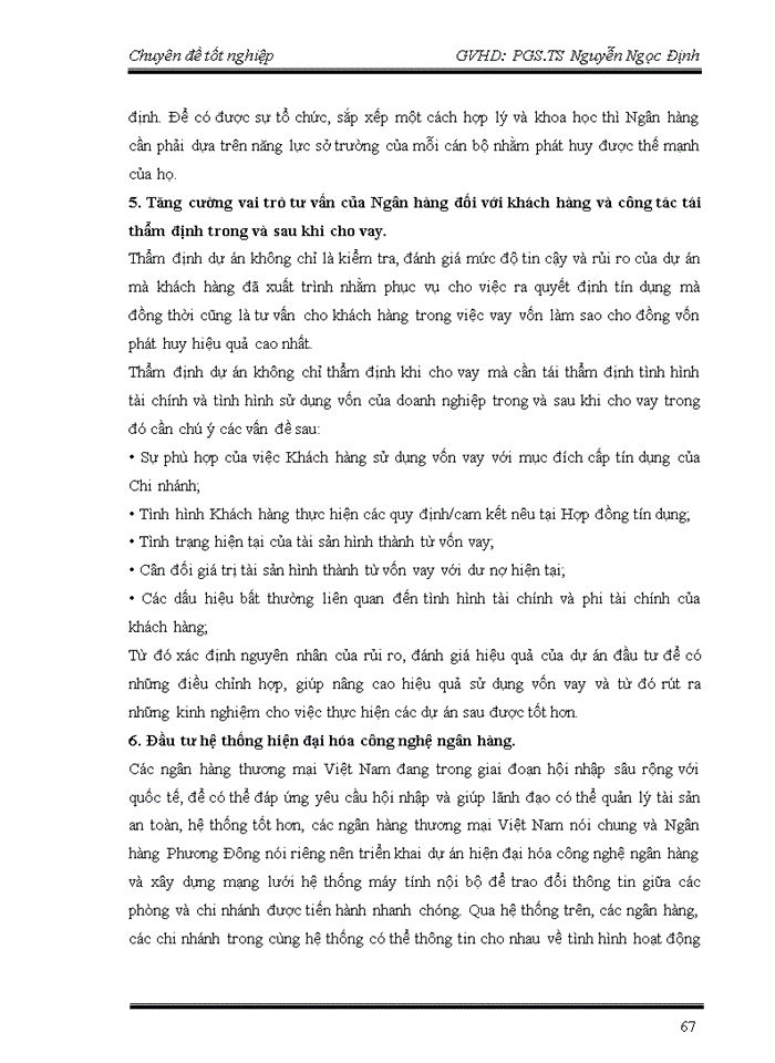 image for page Giải pháp nâng cao chất lượng thẩm định trong hoạt động cho vay trung và dài hạn tại ngân hàng phương đông  chi nhánh chợ lớn.