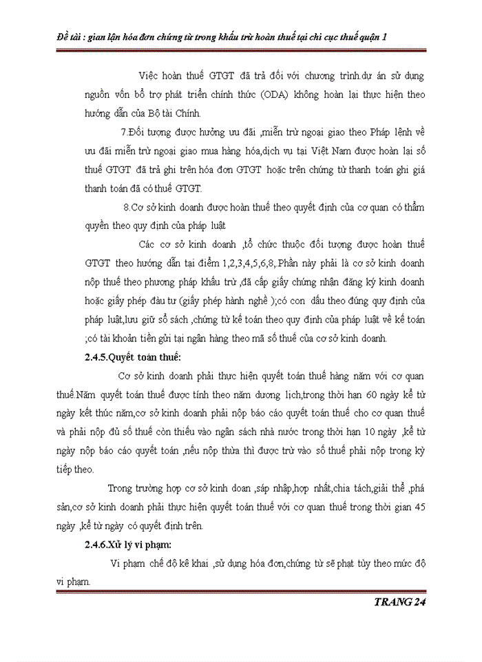 image for page Gian lận hóa đơn chứng từ trong khấu trừ hoàn thuế tại chi cục thuế quận 1