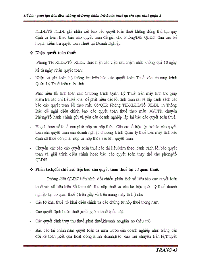 image for page Gian lận hóa đơn chứng từ trong khấu trừ hoàn thuế tại chi cục thuế quận 1
