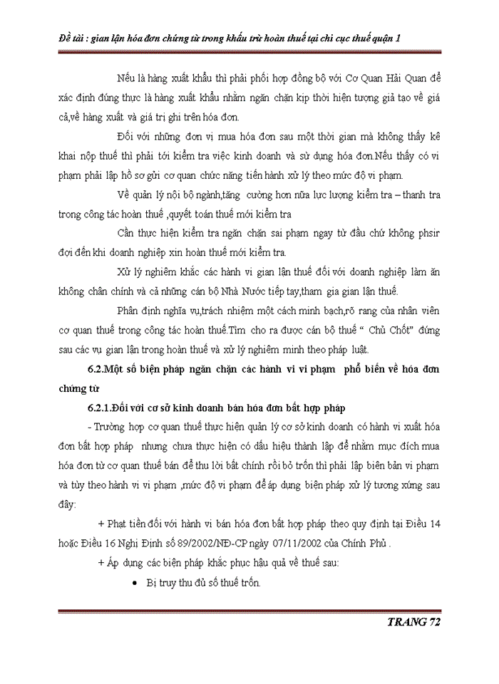 image for page Gian lận hóa đơn chứng từ trong khấu trừ hoàn thuế tại chi cục thuế quận 1