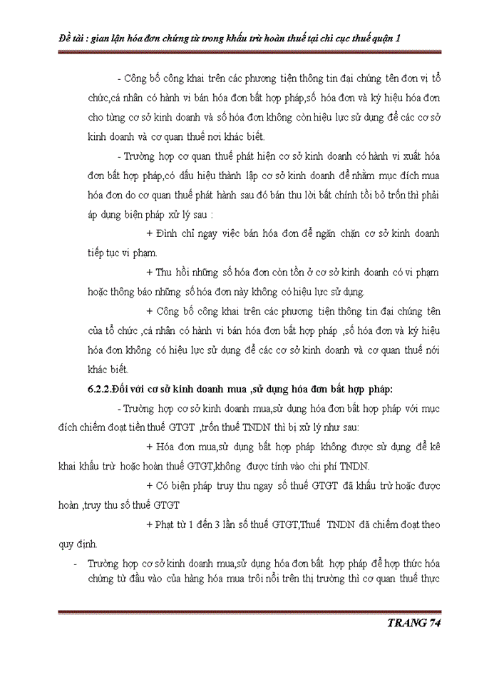 image for page Gian lận hóa đơn chứng từ trong khấu trừ hoàn thuế tại chi cục thuế quận 1