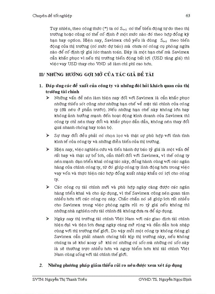 image for page Phòng ngừa rủi ro tỷ giá
cho các khoản thu – chi tại công ty cổ phần hợp tác kinh tế và xuất nhập khẩu savimex