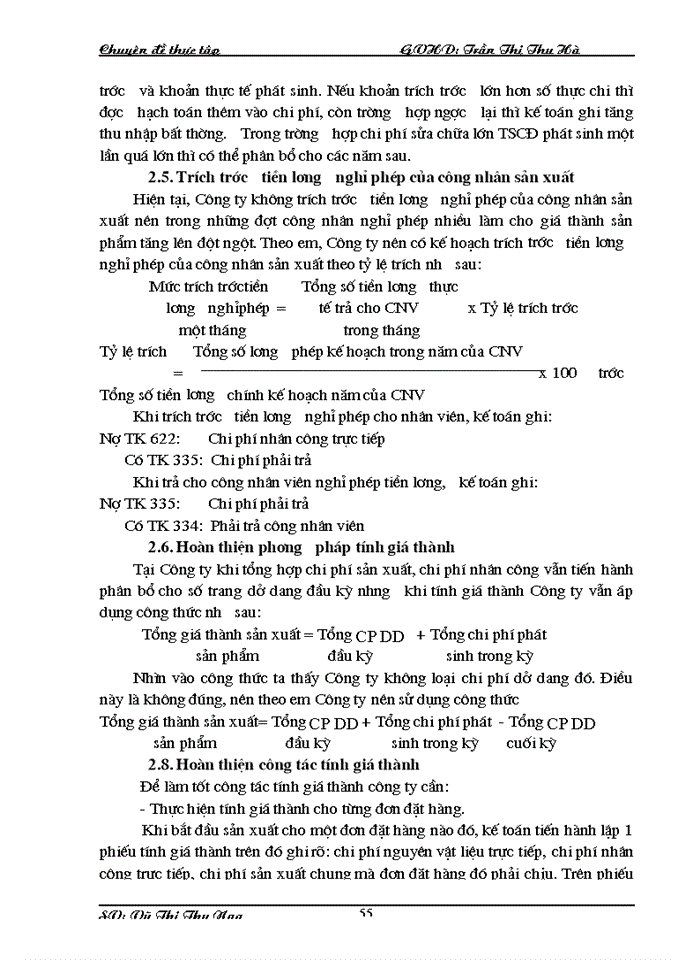 image for page Hoàn thiện Công tác Kế toán hạch toán chi phí sản xuất và tính giá thành sản phẩm