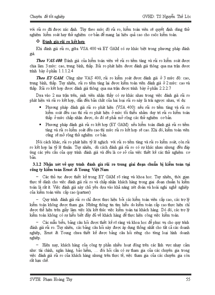 image for page Quy trình đánh giá rủi ro trong  giai đoạnchuẩn bị kiểmtoán  tại  công ty kiểm toán ernst & young việt nam
