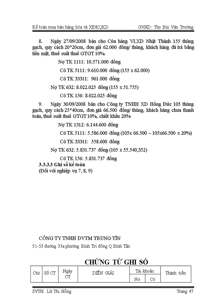 image for page Kế toán mua bán hàng hóa và xác định kết quả kinh doanh tại công ty tnhh dvtm trung tín
