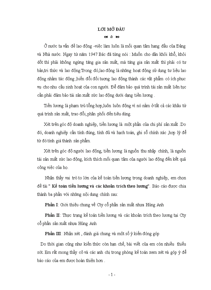 Kế toán tiền lương và các khoản trích theo lương