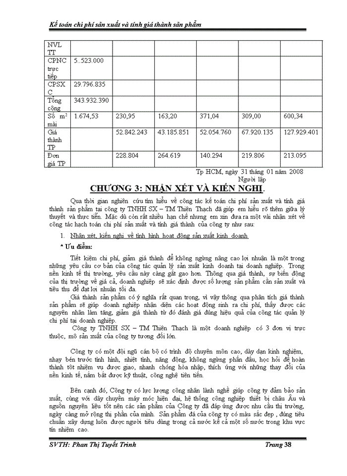 image for page Kế toán chi phí sản xuất và tính giá thành sản phẩm tại công ty TNHH SX – TM THIÊN THẠCH