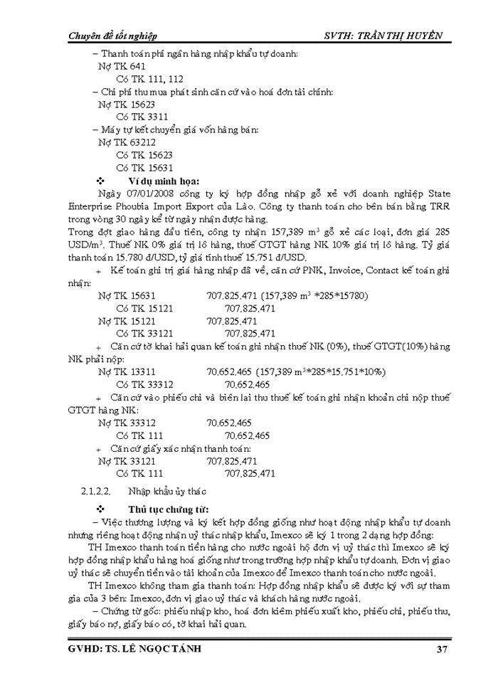 image for page Kế toán mua bán hàng hóa tại imexco