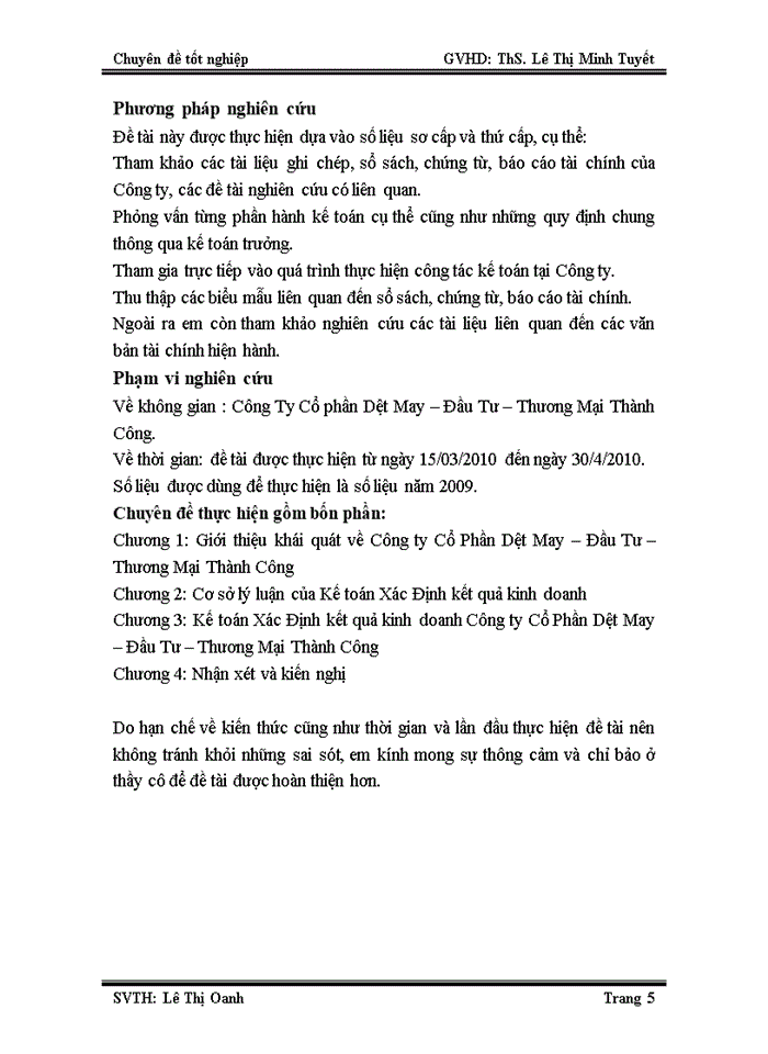 image for page Kế toán xác định kết quả
kinh doanh tại công ty cổ phần dệt may – đầu tư – thương mại thành công