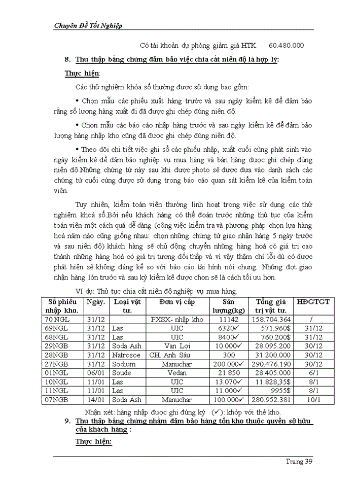 image for page Phương pháp thu thập bằng chứng kiểm toán khoản mục hàng tồn kho