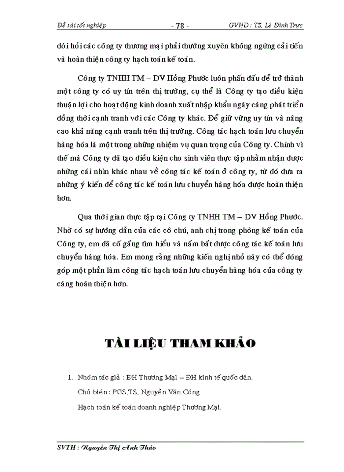 image for page Kế toán lưu chuyển hàng hoá tại Công ty TNHH TM-DV Hồng Phước