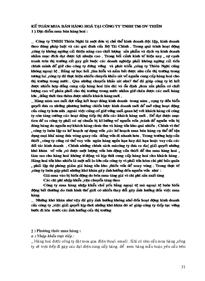image for page Kinh doanh hàng hoá và xác định kết quả kinh doanh tại công ty TNHH TM – DV THIÊN NGHI