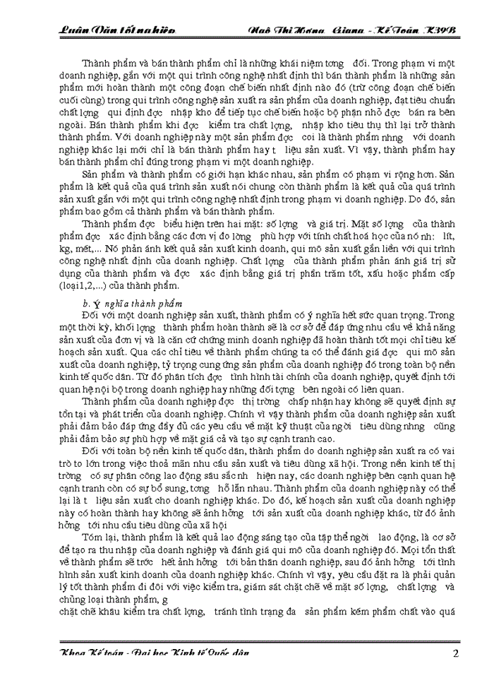 image for page Lý luận chung về hạch toán thành phẩm, tiêu thụ thành phẩm và xác định kết quả tiêu thụ trong doanh nghiệp sản xuất