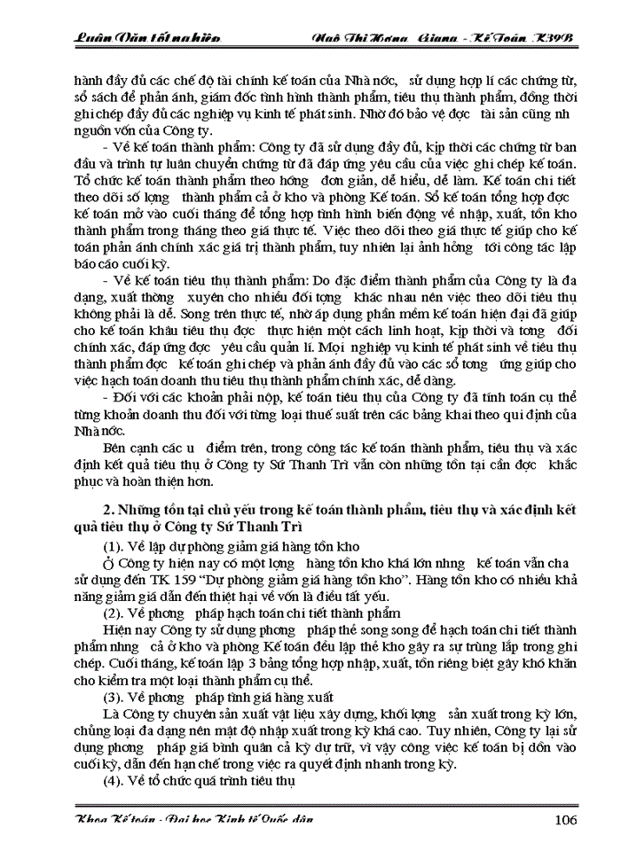 image for page Lý luận chung về hạch toán thành phẩm, tiêu thụ thành phẩm và xác định kết quả tiêu thụ trong doanh nghiệp sản xuất