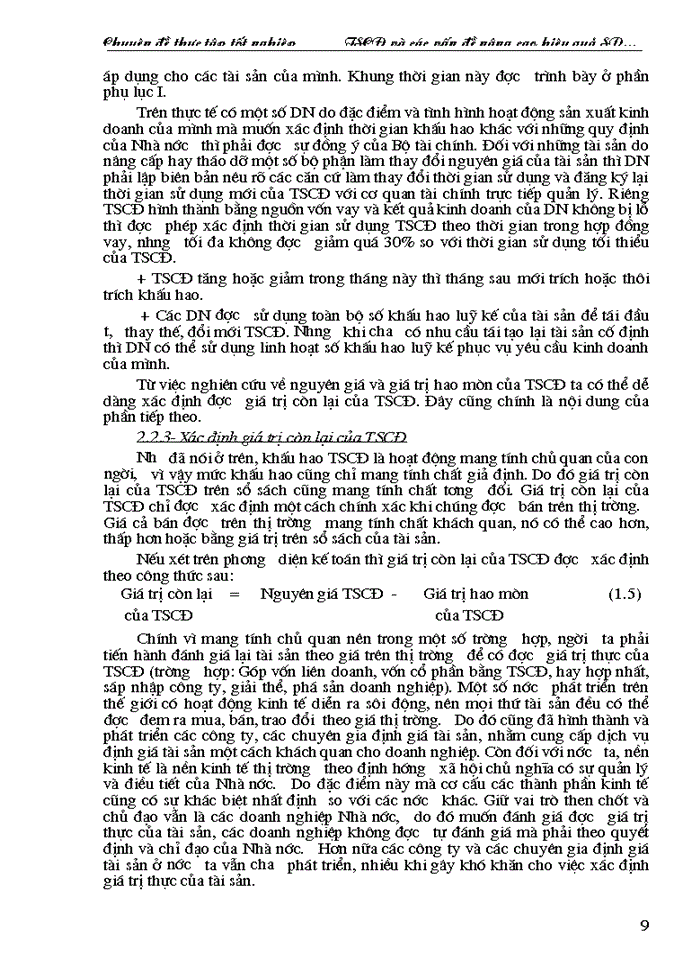 image for page Tài sản cố định và các vấn đề nâng cao hiệu quả sử dụng