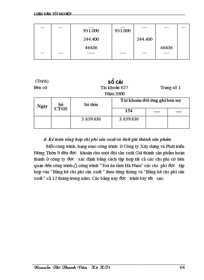 image for page Kế toán chi phí sản xuất và tính giá thành sản phẩm ở Công ty Xây Dựng và Phát Triển Nông Thôn 9