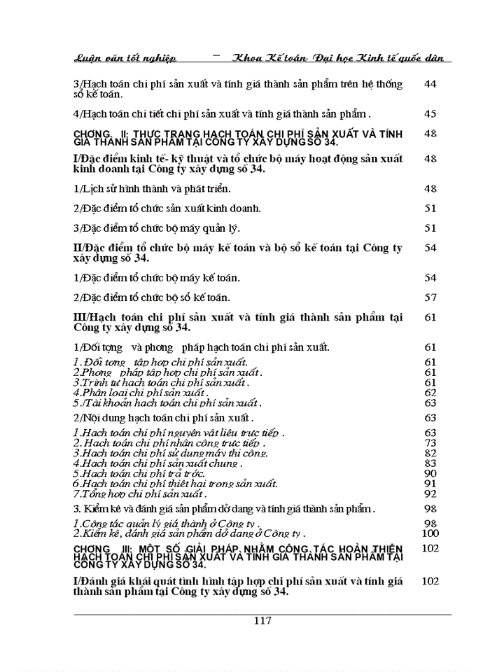 image for page Hoàn thiện công tác hạch toán chi phí sản xuất và tính giá thành sản phẩm tại Công ty xây dựng số 34