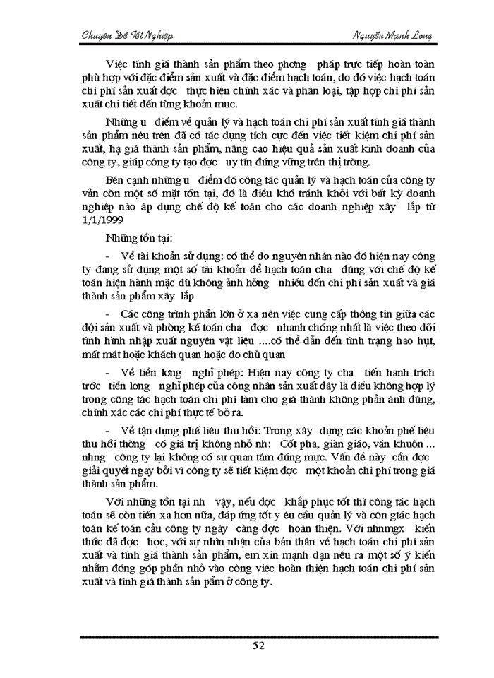 image for page Hoàn thiện hạch toán phí sản xuất và tính giá thành sản phẩm tại công ty vật liệu và xây lắp