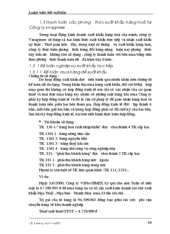 image for page Hoàn thiện tổ chức hạch toán các hoạt động xuất khẩu hàng hoá với việc nâng cao hiệu quả kinh doanh tại Công ty XNK tổng hợp và chuyển giao công nghệ VN