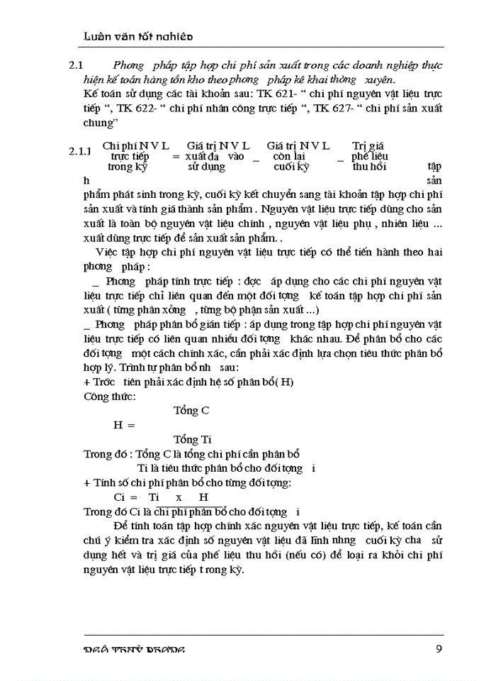image for page Hoàn thiện công tác tổ chức chi phí sản xuất  và tính giá thành sản phẩm ở Công ty Cơ điện Trần Phú