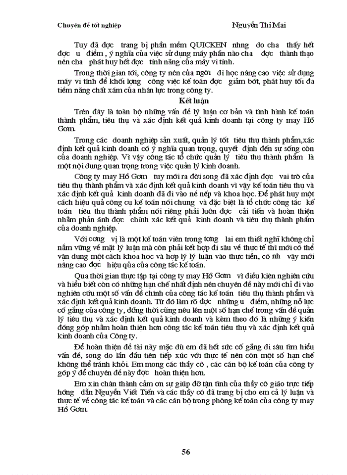 image for page Kế toán  tiêu thụ thành phẩm và xác định kết quả kinh doanh tại Công ty May Hồ Gươm