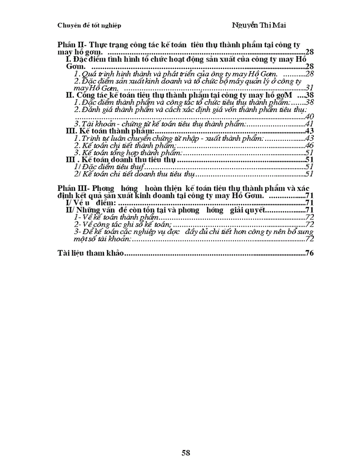 image for page Kế toán  tiêu thụ thành phẩm và xác định kết quả kinh doanh tại Công ty May Hồ Gươm