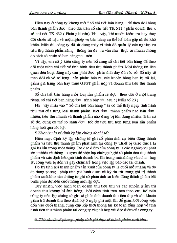 image for page Tổ chức hạch toán tiêu thụ thành phẩm và xác định kết quả tiêu thụ thành phẩm