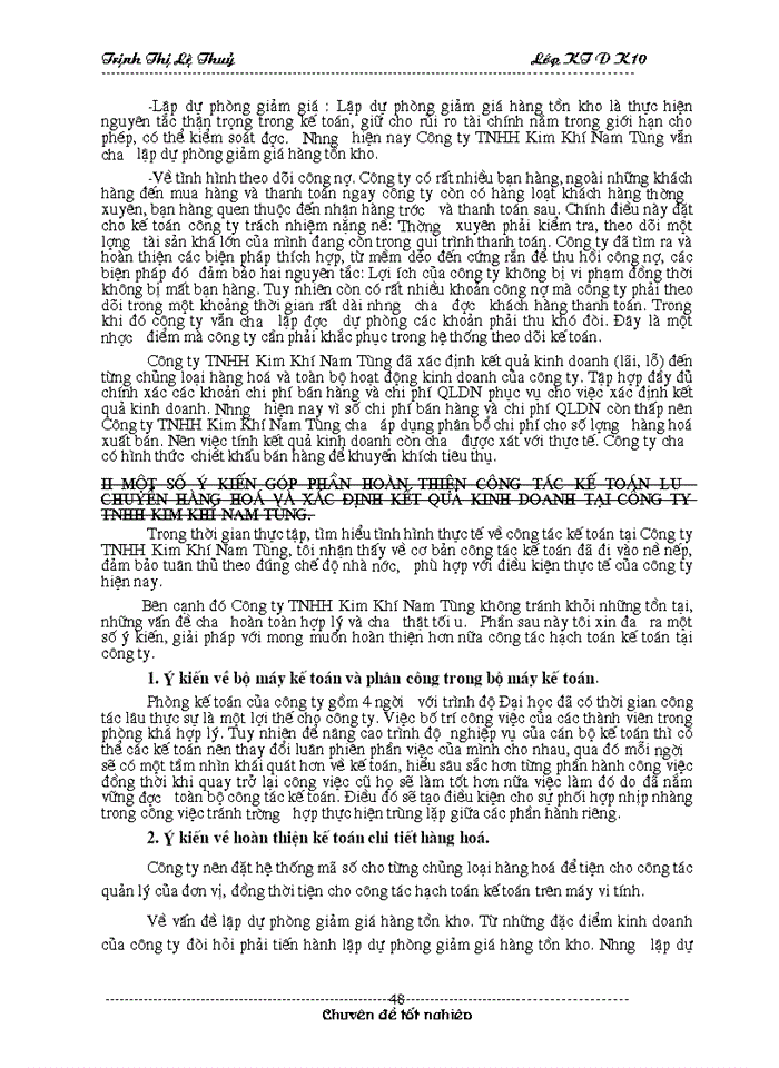 image for page Hoàn thiện công tác kế toán lưu chuyển hàng hoá và xác định kết quả kinh doanh tại Công ty TNHH Kim Khí Nam Tùng