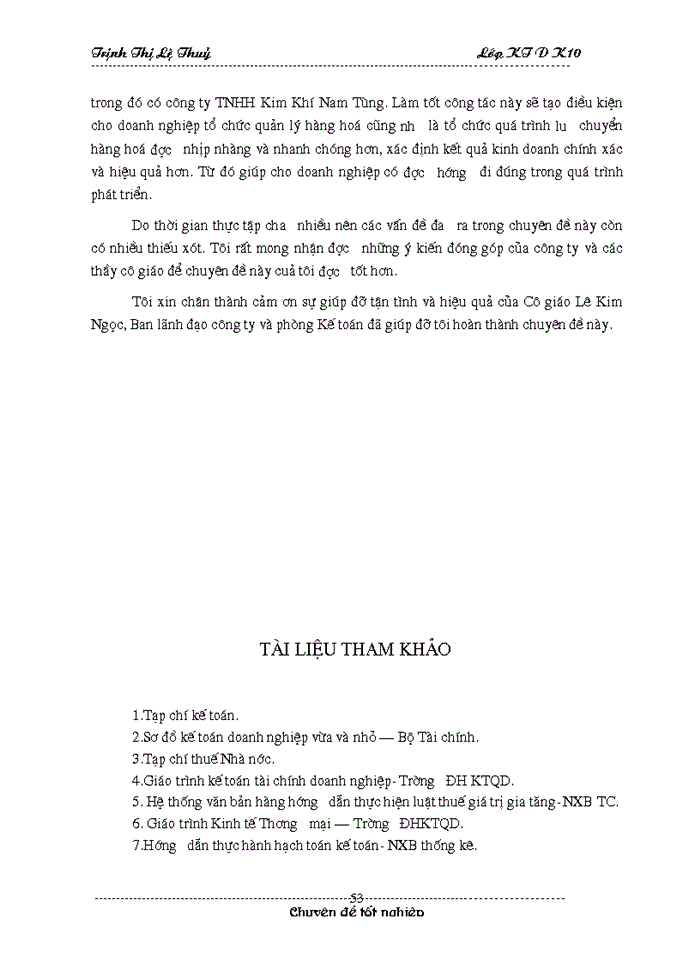 image for page Hoàn thiện công tác kế toán lưu chuyển hàng hoá và xác định kết quả kinh doanh tại Công ty TNHH Kim Khí Nam Tùng