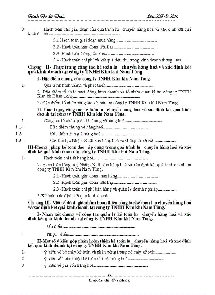 image for page Hoàn thiện công tác kế toán lưu chuyển hàng hoá và xác định kết quả kinh doanh tại Công ty TNHH Kim Khí Nam Tùng