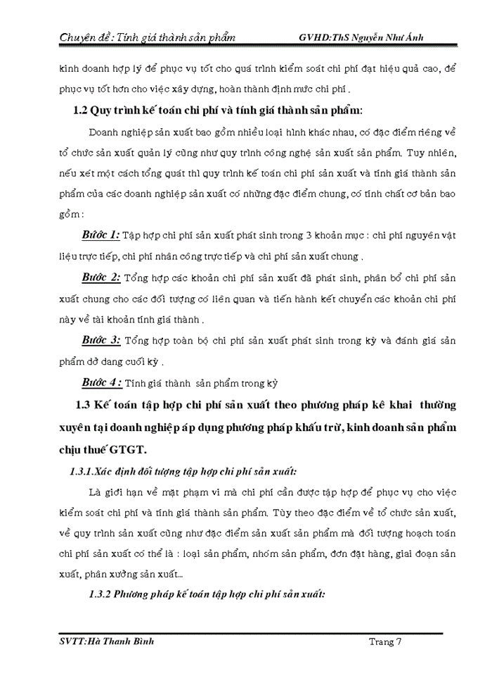 image for page Kế toán chi phí sản xuất & tính giá thành sản phẩm tại công ty TNHH SX –TM –DV THÙY KHANH