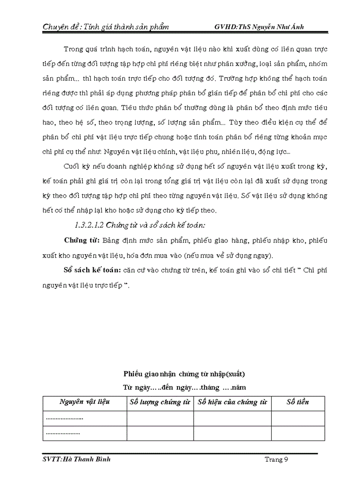 image for page Kế toán chi phí sản xuất & tính giá thành sản phẩm tại công ty TNHH SX –TM –DV THÙY KHANH