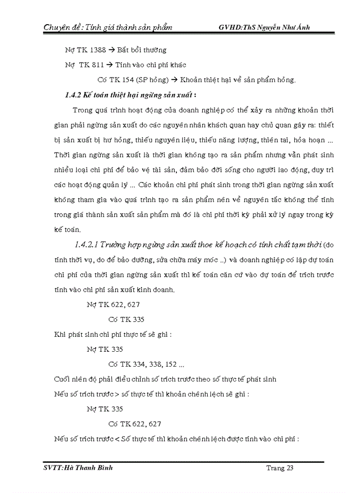 image for page Kế toán chi phí sản xuất & tính giá thành sản phẩm tại công ty TNHH SX –TM –DV THÙY KHANH