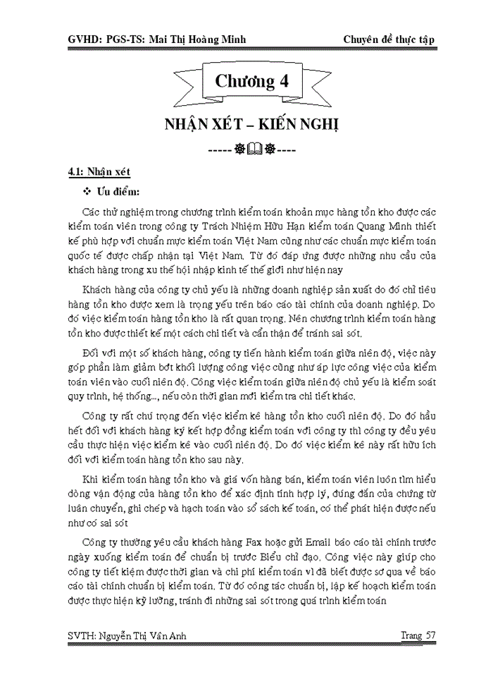 image for page Quy trình kiểm toán khoản mục hàng tồn kho của công ty TNHH kiểm toán Quang Minh