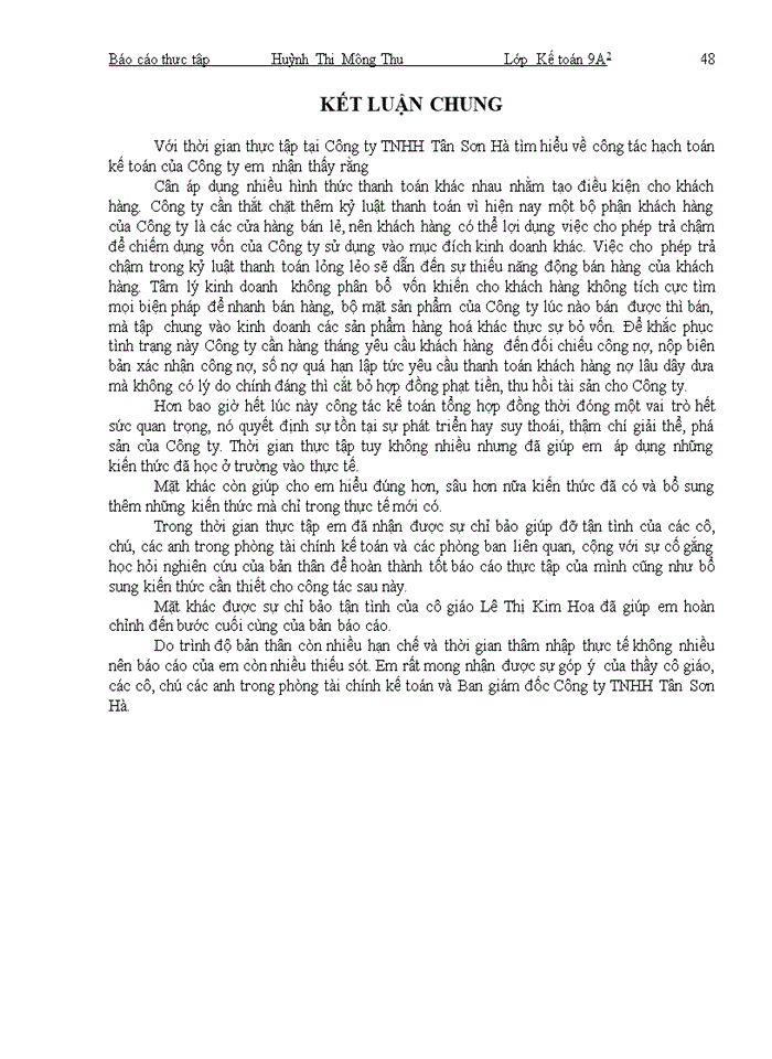 image for page Kế toán các nghiệp vụ thanh toán tại công ty TNHH thương mại và dịch vụ Tân Sơn Hà