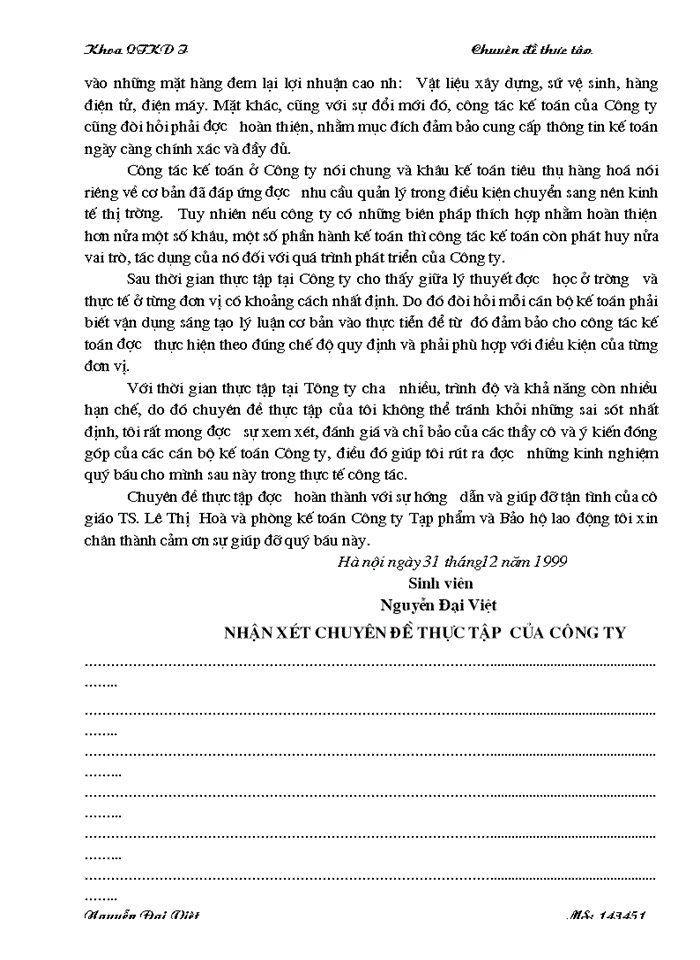 image for page Hoàn thiện kế toán bán hàng tại công ty Tạp phẩm và Bảo hộ Hà Nội