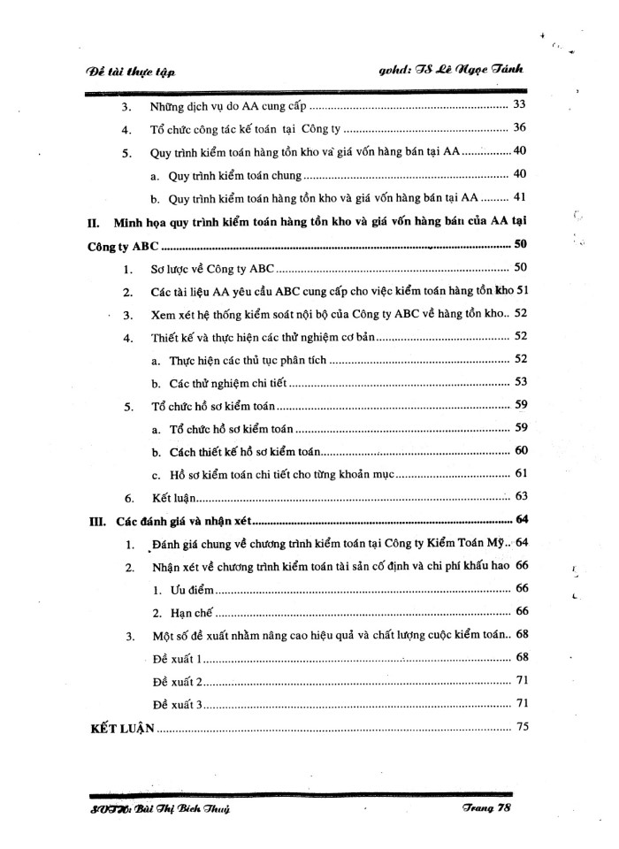 image for page Thực trạng về quá trình kiểm hàng tồn kho và giá vốn bán hàng tại công ty kiểm toán Mỹ AA