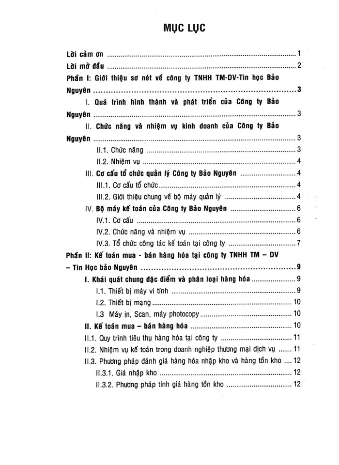 Kế toán mua bán hàng hóa tại công ty TNHH TM - DV tin học Bảo Nguyên