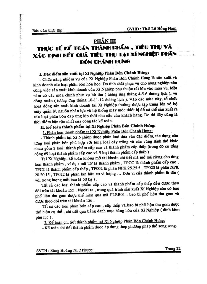 image for page Kế toán thành phẩm, tiêu thụ thành phẩm và xác định kết quả tiêu thụ tại xí nghiệp phân bón Chánh Hưng